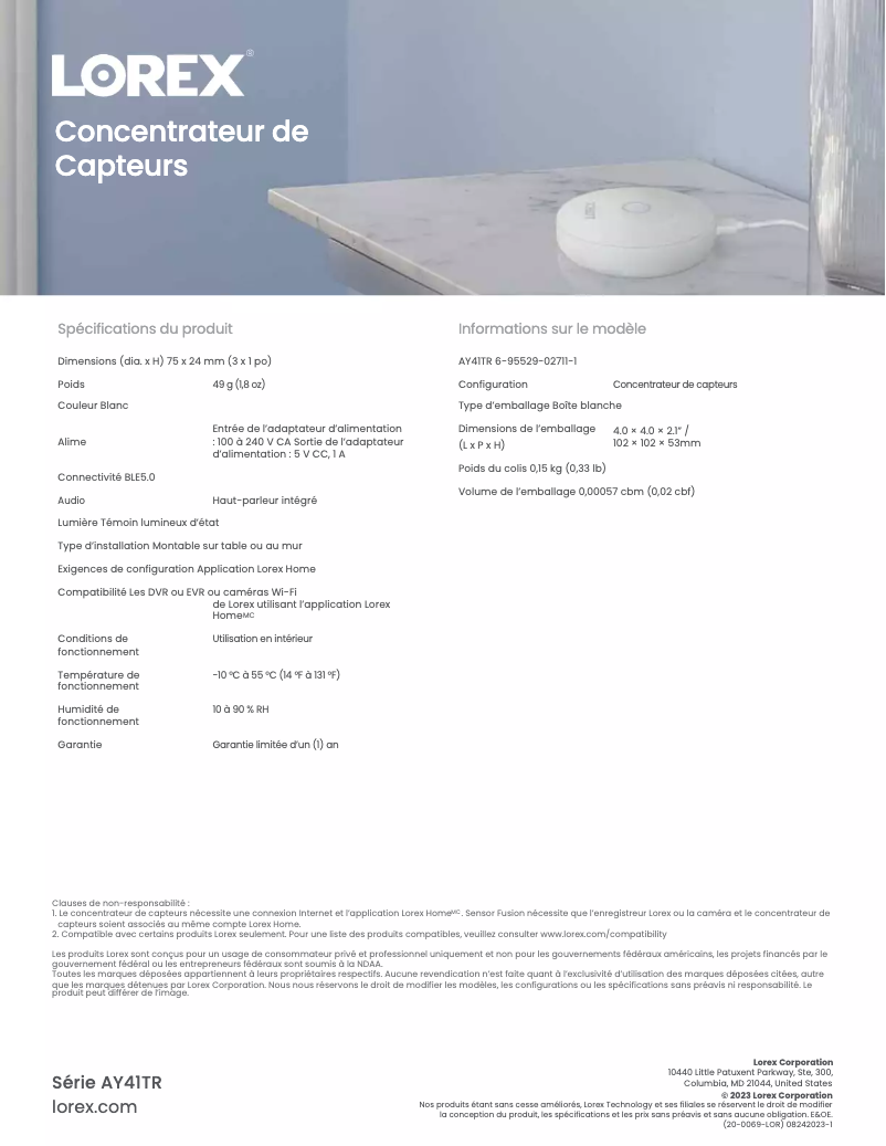 Imagen de la primera página del manual del dispositivo AY41TR