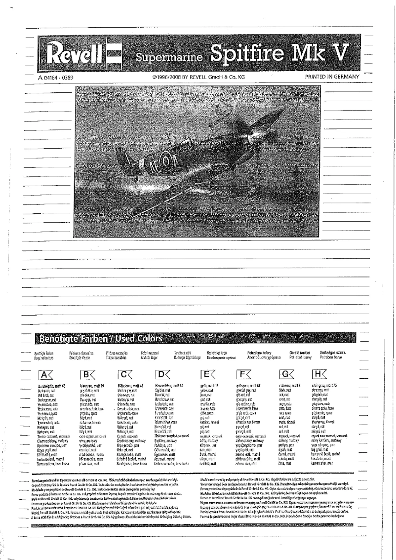Imagen de la primera página del manual del dispositivo Spitfire Mk.V