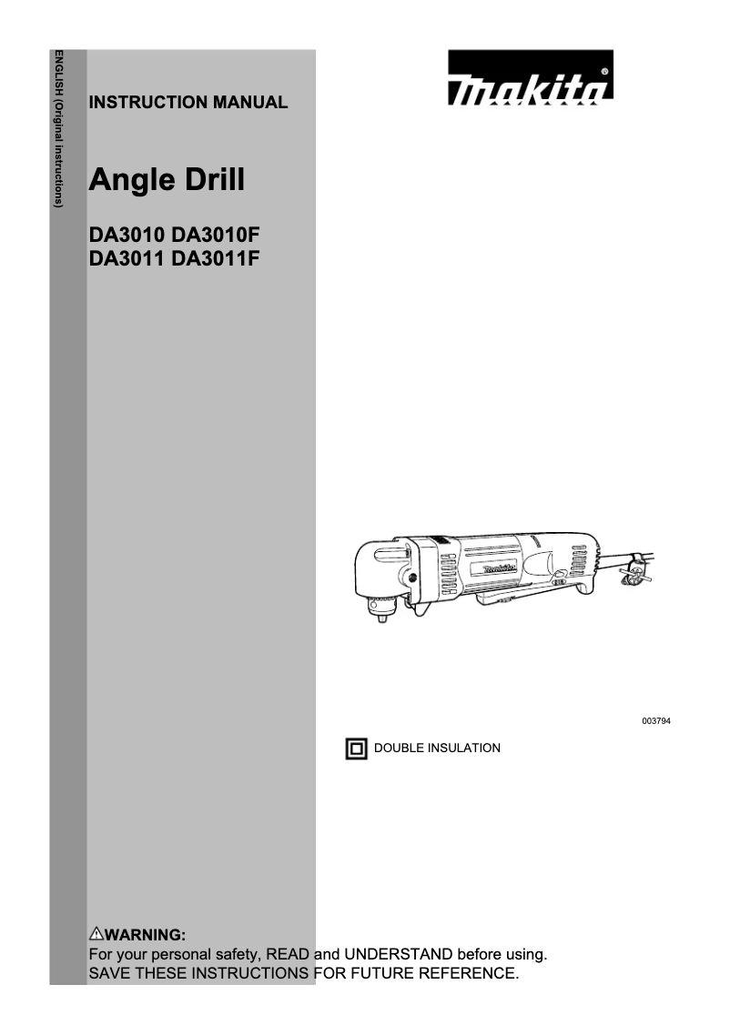 Imagen de la primera página del manual del dispositivo DA3011