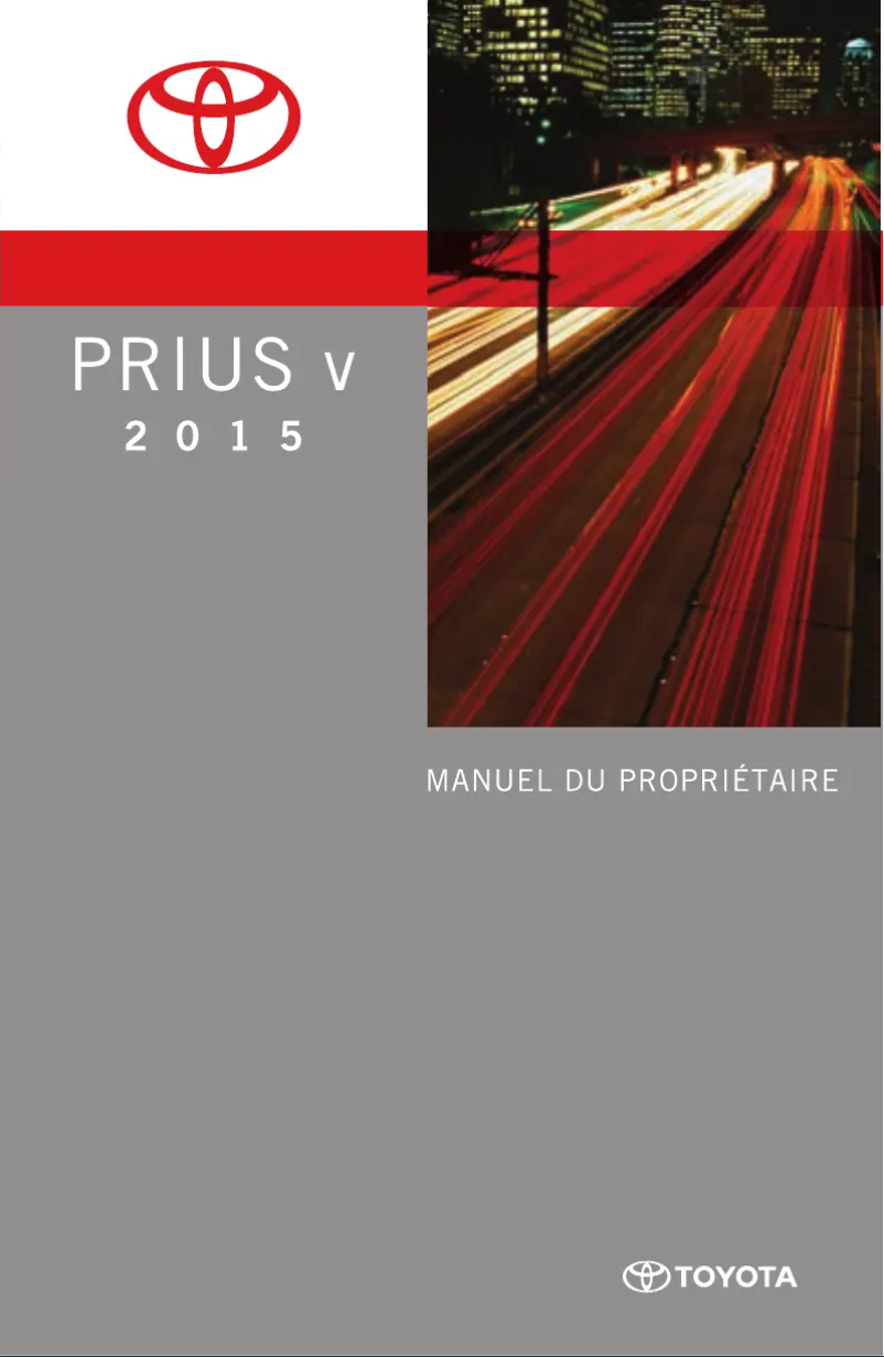 Imagen de la primera página del manual del dispositivo Prius V (2015)