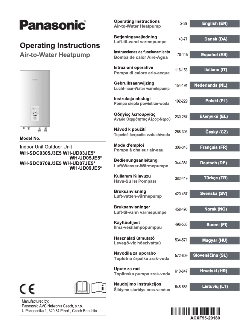 Página 1 del manual Manual de usuario Panasonic WH-SDC0709J3E5