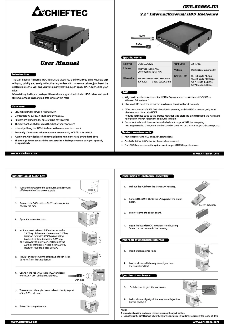 Página nº 1 - Manual de usuario Chieftec CEB-5325S-U3