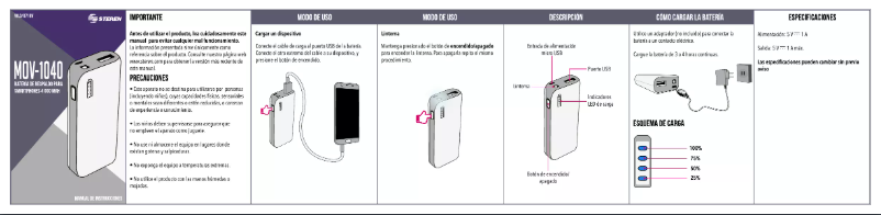 Imagen de la primera página del manual del dispositivo MOV-1040