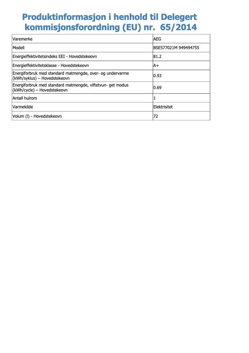 Página nº 1 - Ficha técnica AEG BSE577021M