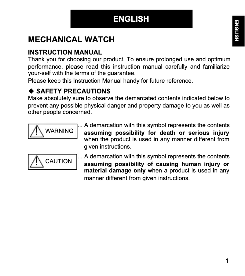 Página 1 del manual Manual de usuario ORIENT Contemporary EV0V001W