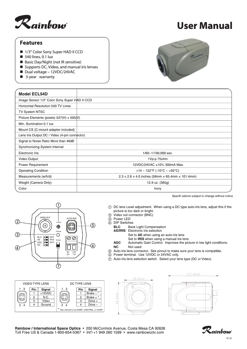 Imagen de la primera página del manual del dispositivo ECL54D