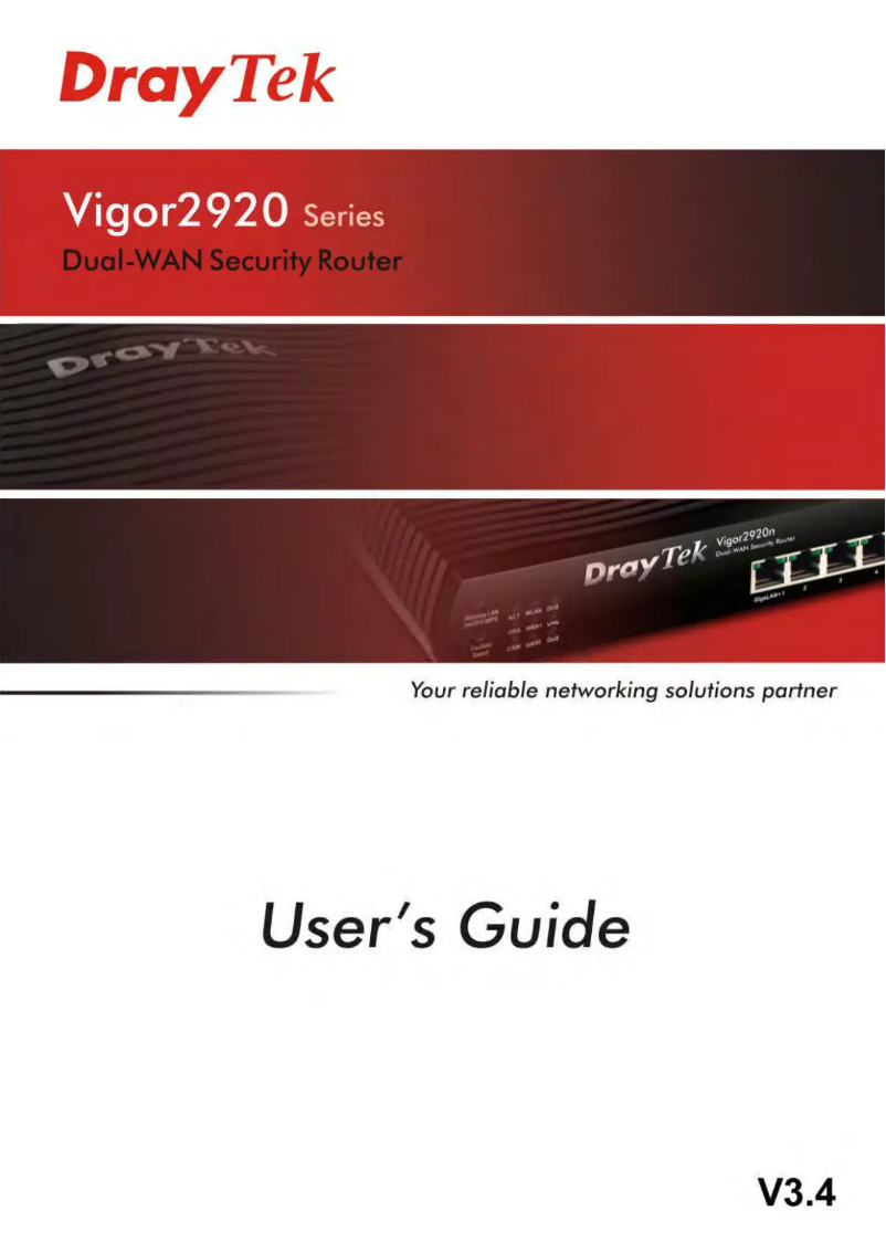 Página 1 del manual Manual de usuario Draytek Vigor2920