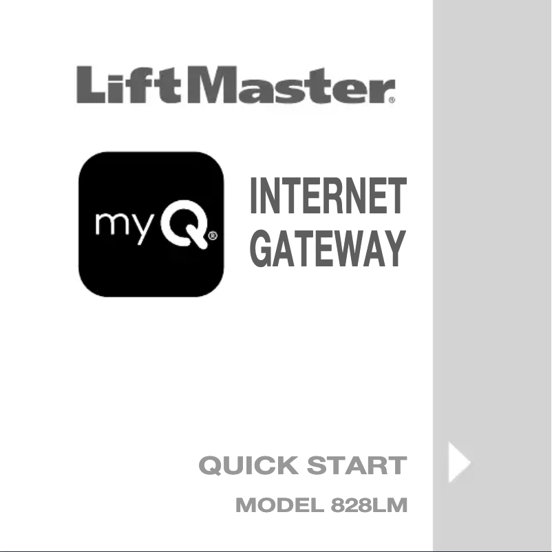 Página 1 del manual Guía de inicio rápido LiftMaster 828LM Internet Gateway