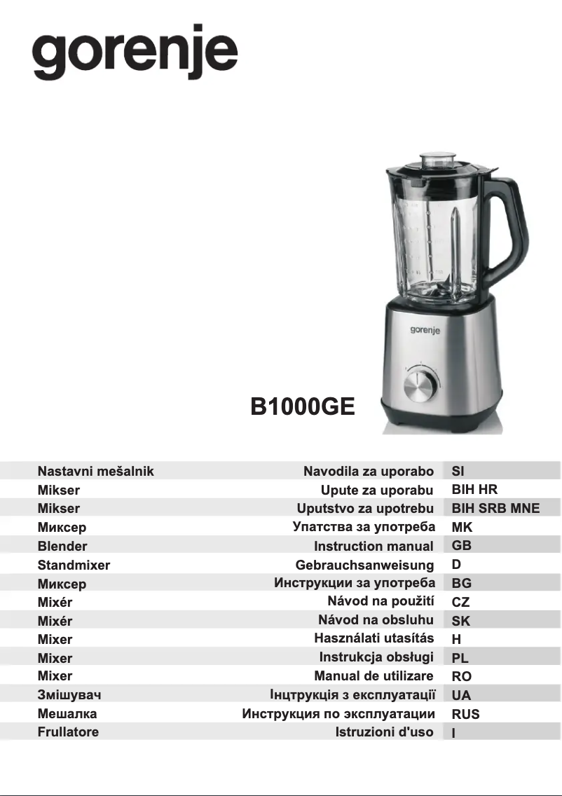 Página 1 del manual Manual de usuario Gorenje B1000GE