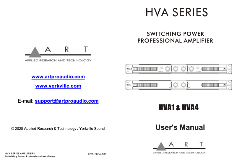 Imagen de la primera página del manual del dispositivo HVA1