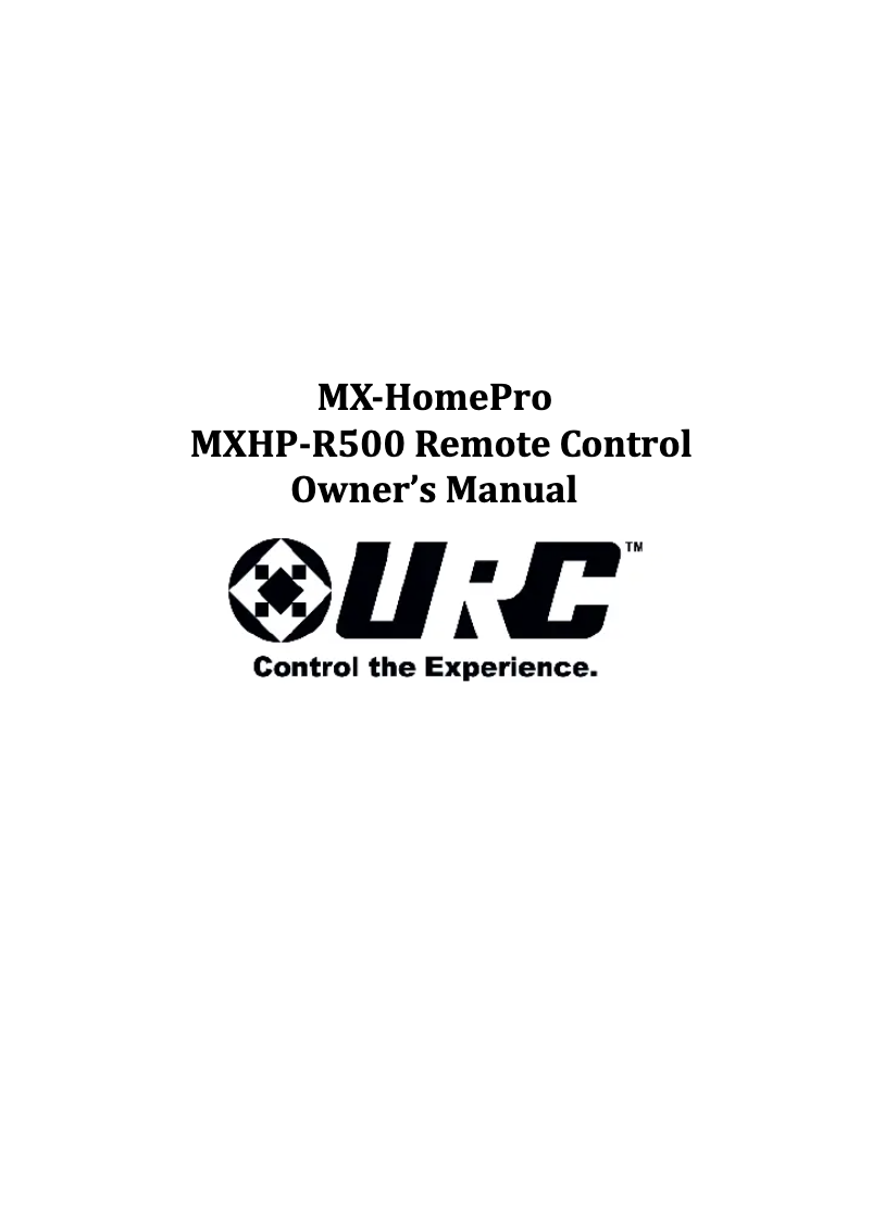 Página 1 del manual Manual de usuario Universal Remote Control MX-HomePro MXHP-R500