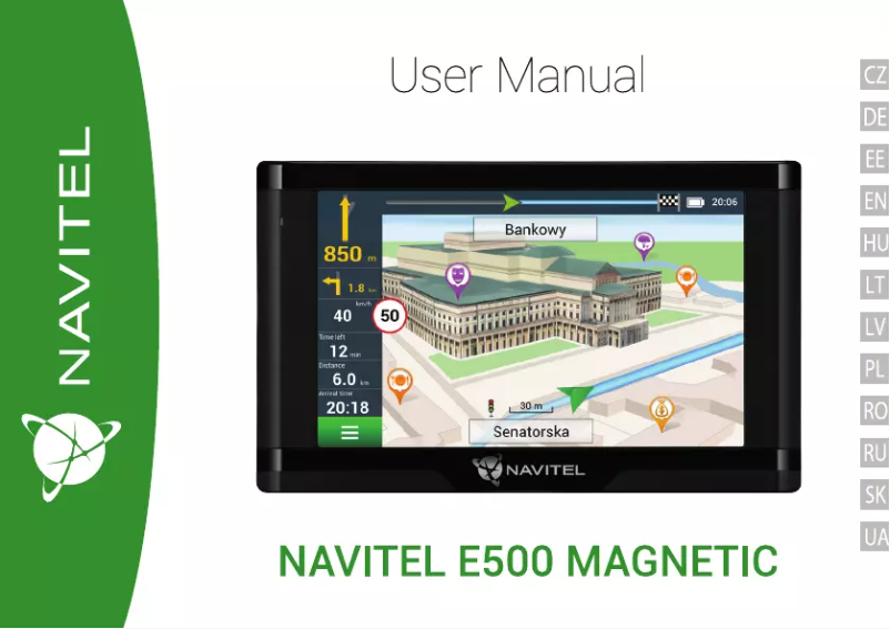 Página 1 del manual Manual de usuario Navitel E500 Magnetic
