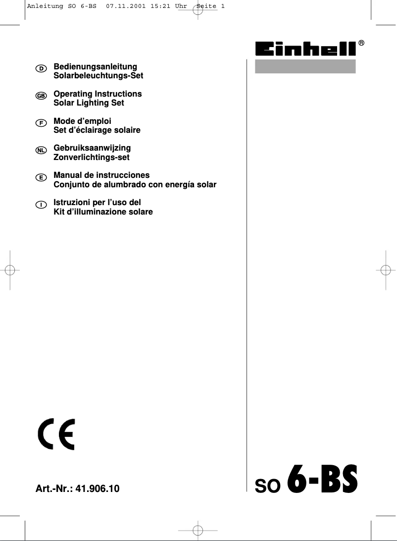 Página 1 del manual Manual de usuario Einhell SO 6-BS