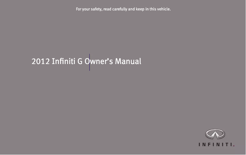 Página 1 del manual Manual de usuario Infiniti G (2012)