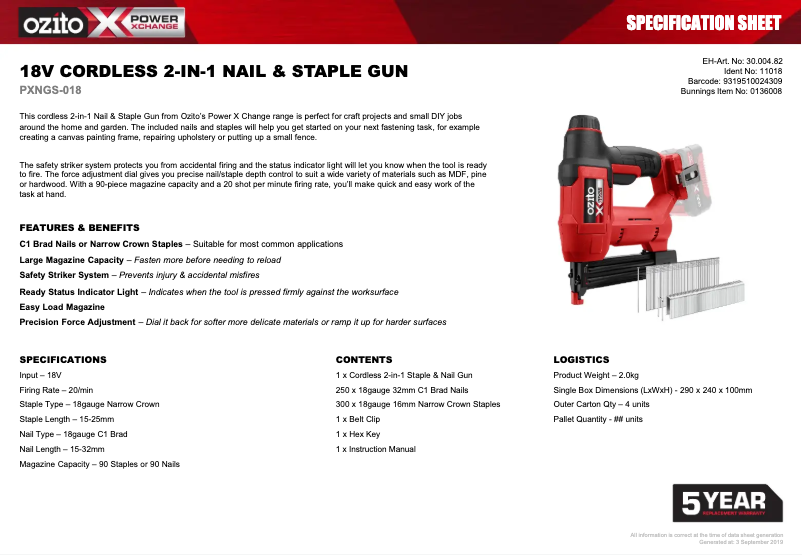 Imagen de la primera página del manual del dispositivo PXNGS-018
