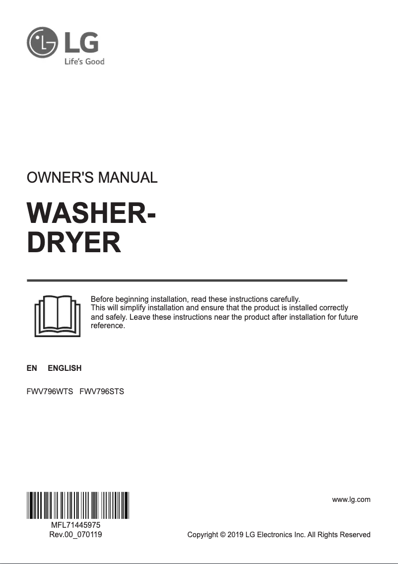 Imagen de la primera página del manual del dispositivo FWV796WTS