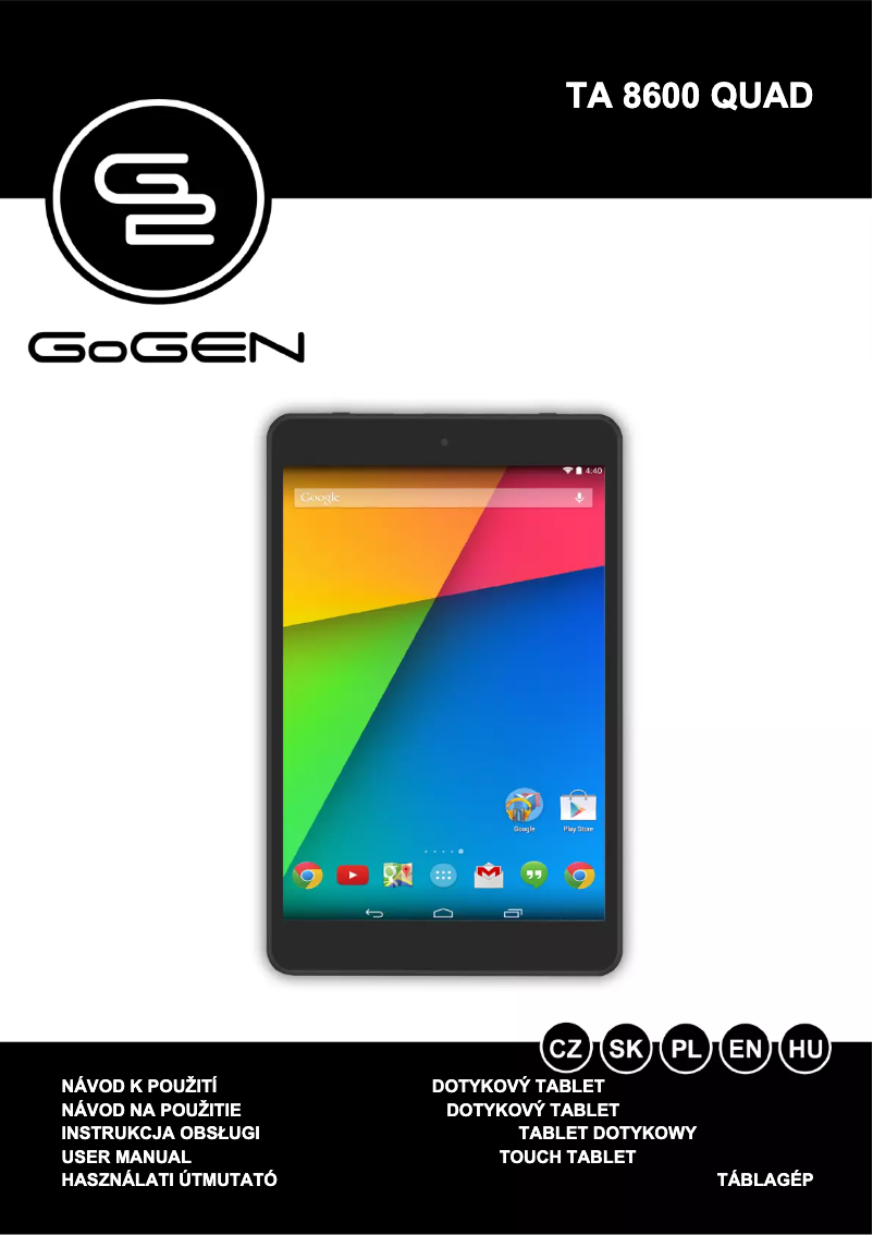 Imagen de la primera página del manual del dispositivo TA 8600 QUAD