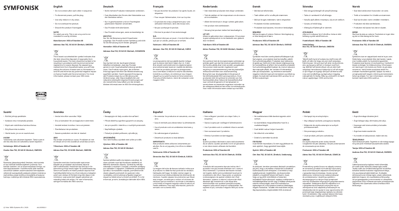 Imagen de la primera página del manual del dispositivo SYMFONISK 204.923.32