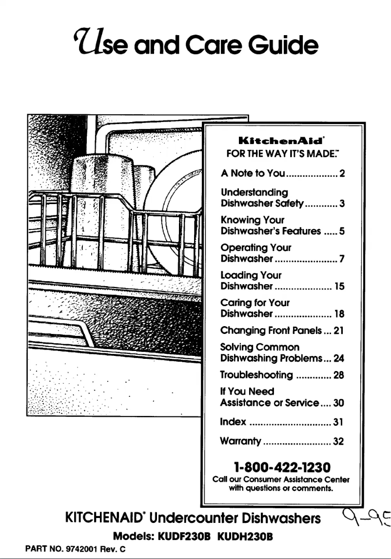 Página nº 1 - Manual de usuario KitchenAid KUDF230B0