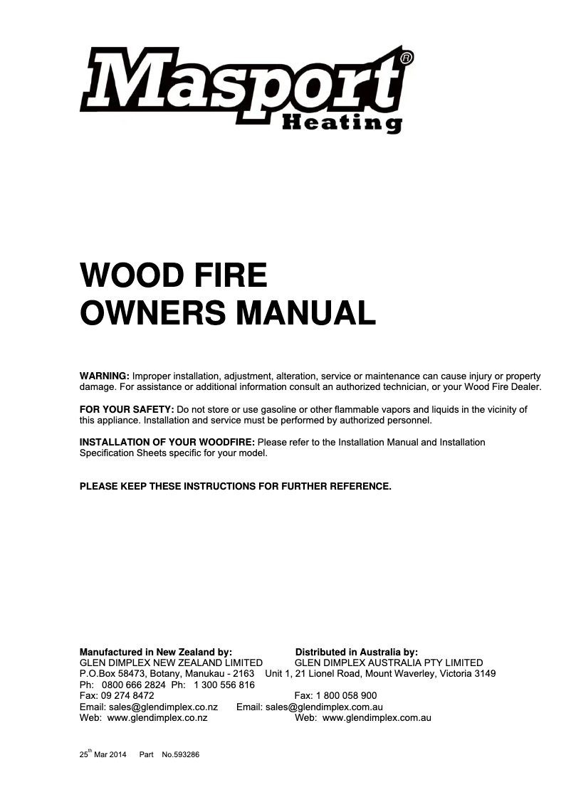 Imagen de la primera página del manual del dispositivo Pittsburgh MK II