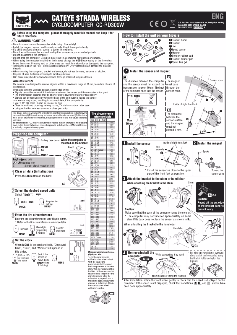 Imagen de la primera página del manual del dispositivo Strada CC-RD300W