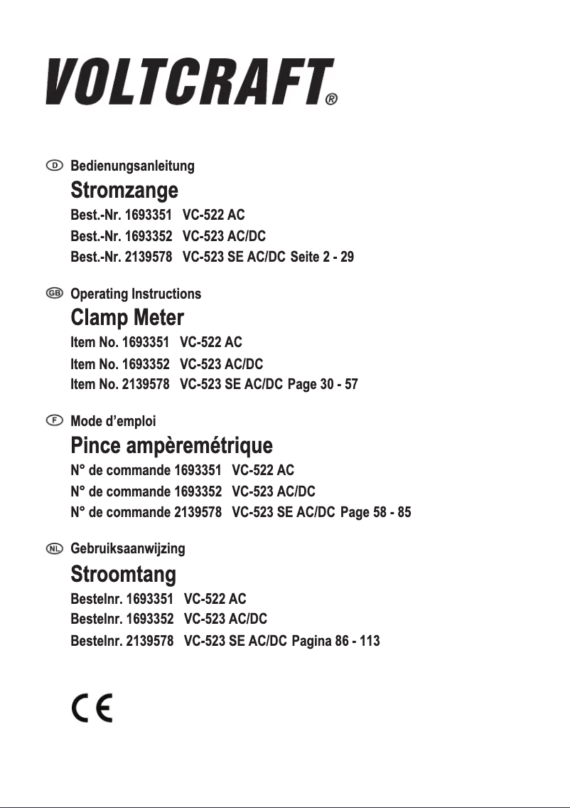 Página 1 del manual Manual de usuario Voltcraft VC-522