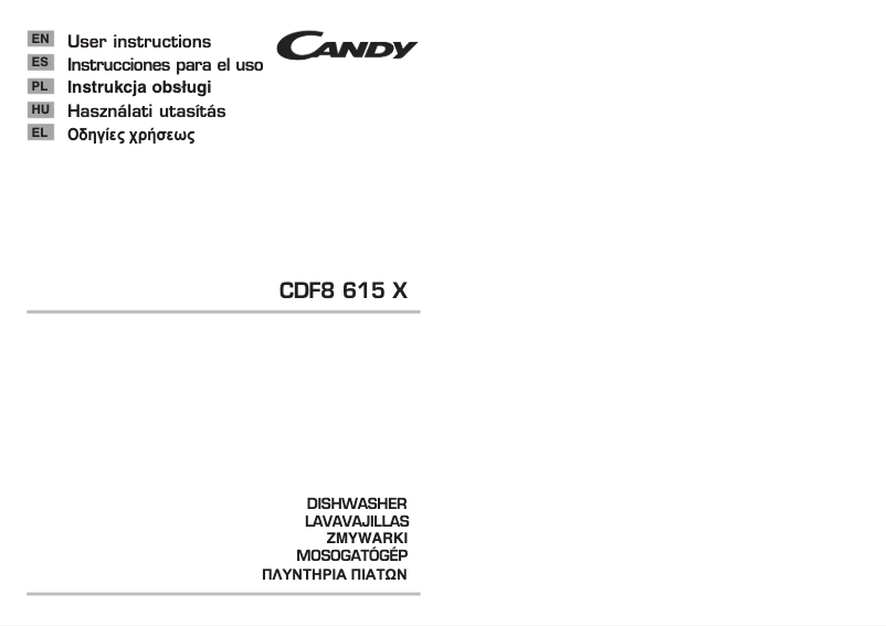 Página 1 del manual Manual de usuario Candy CDF8 615