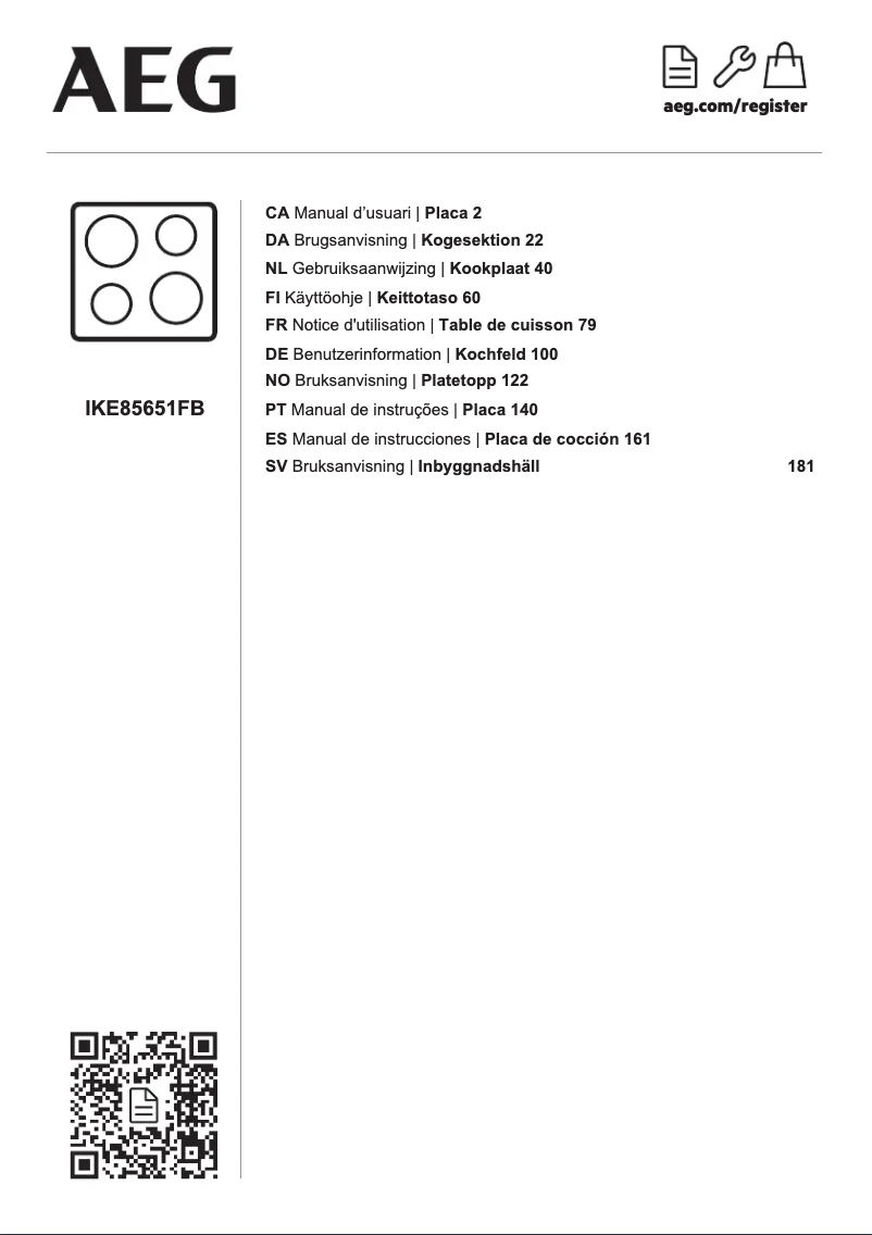 Página 1 del manual Manual de usuario AEG IKE85651FB