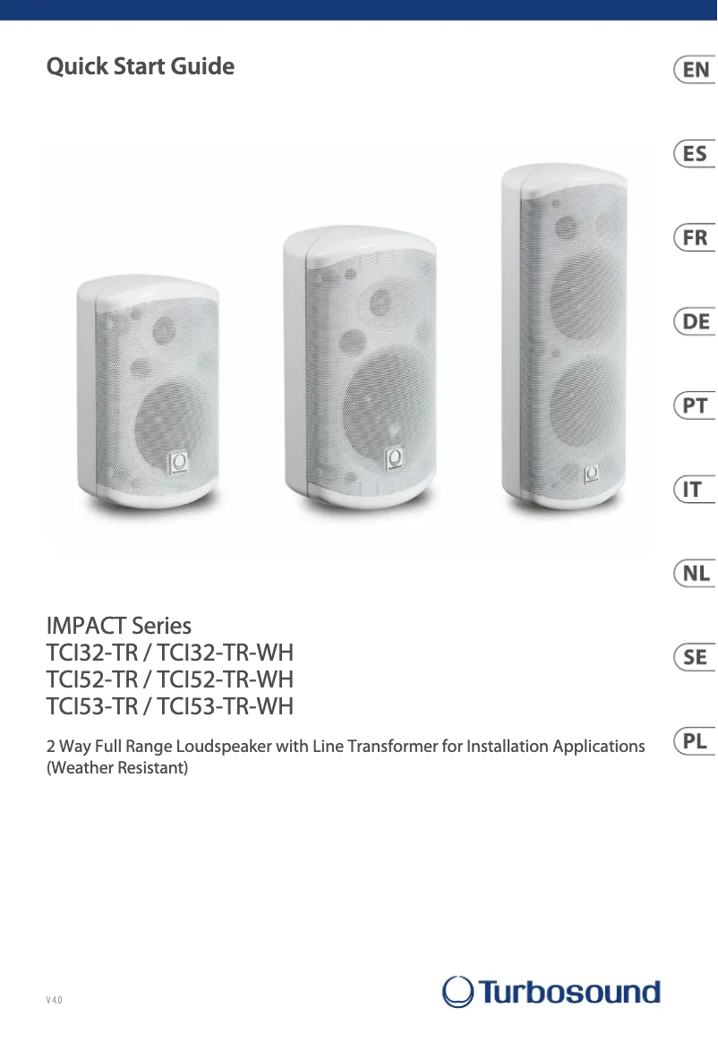 Página 1 del manual Guía de inicio rápido Turbosound Impact TCI32-TR