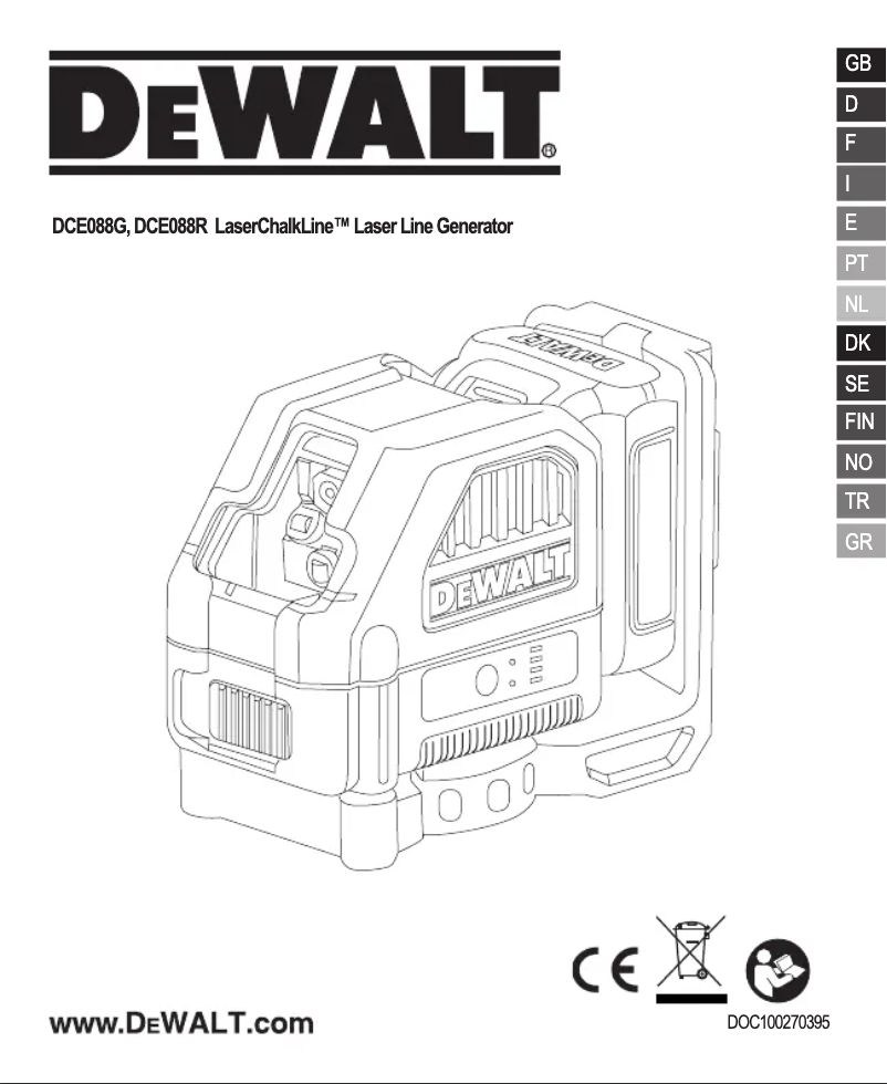 Página nº 1 - Manual de usuario DeWalt DCE088G