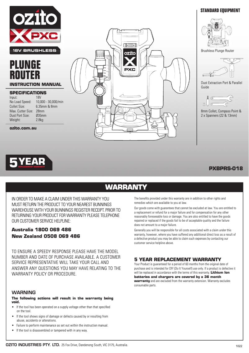 Imagen de la primera página del manual del dispositivo PXBPRS-018