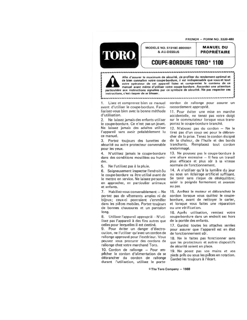 Página 1 del manual Manual de usuario Toro 51328