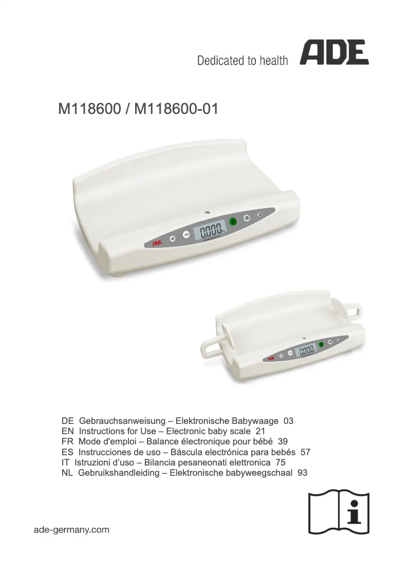 Página 1 del manual Manual de usuario ADE M118600-01