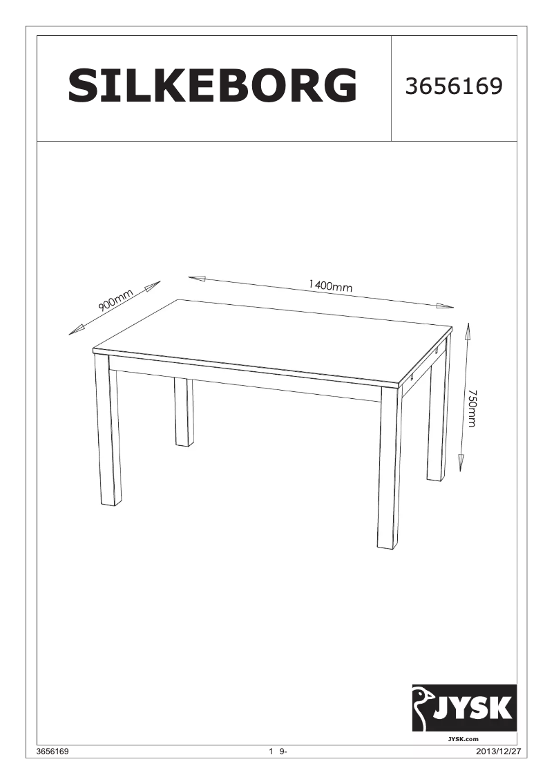 Imagen de la primera página del manual del dispositivo Silkeborg (90x140x75)