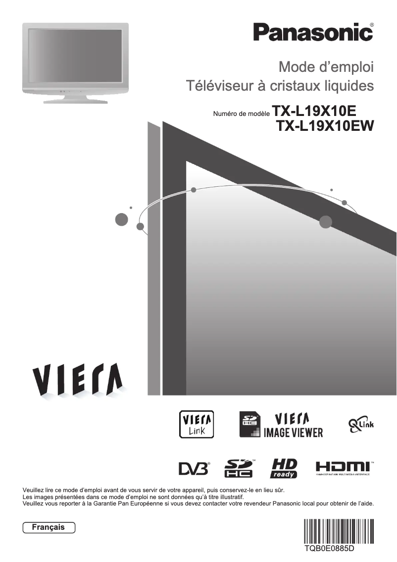 Imagen de la primera página del manual del dispositivo Viera TX-L19X10E