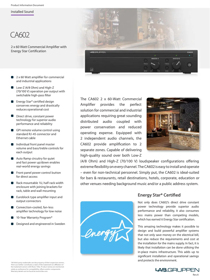 Imagen de la primera página del manual del dispositivo CA602