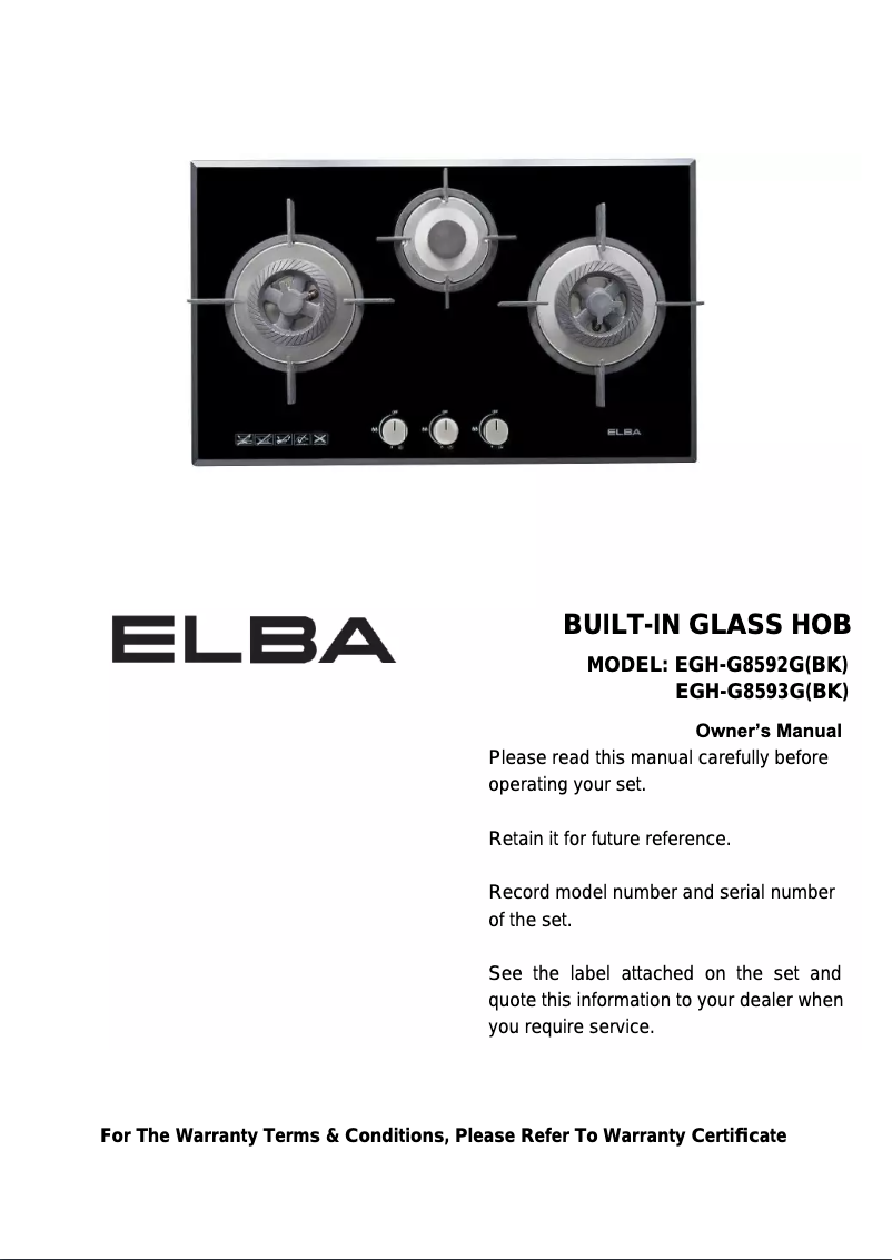 Página 1 del manual Manual de usuario Elba EGH-G8593G(BK)