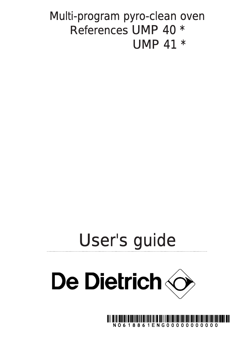 Página 1 del manual Manual de usuario De Dietrich UMP 41