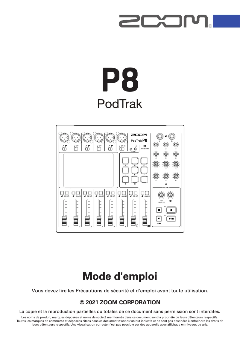 Imagen de la primera página del manual del dispositivo PodTrak P8