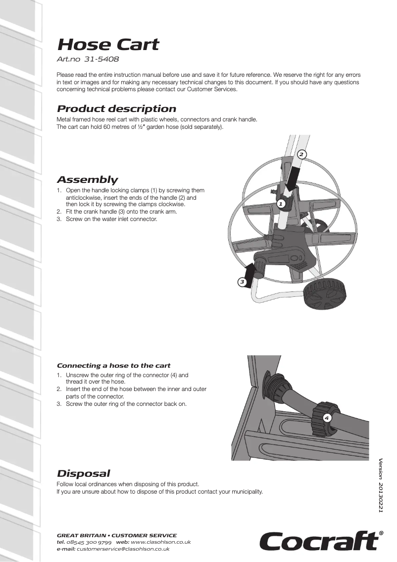 Página nº 1 - Manual de usuario Cocraft 31-5408