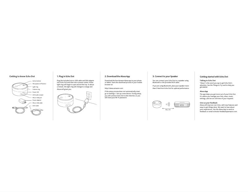 Imagen de la primera página del manual del dispositivo Echo Dot (1st Generation)