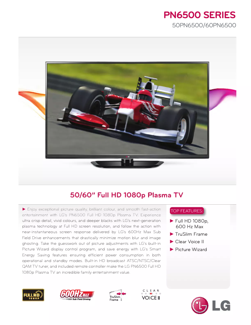 Imagen de la primera página del manual del dispositivo 60PN6500