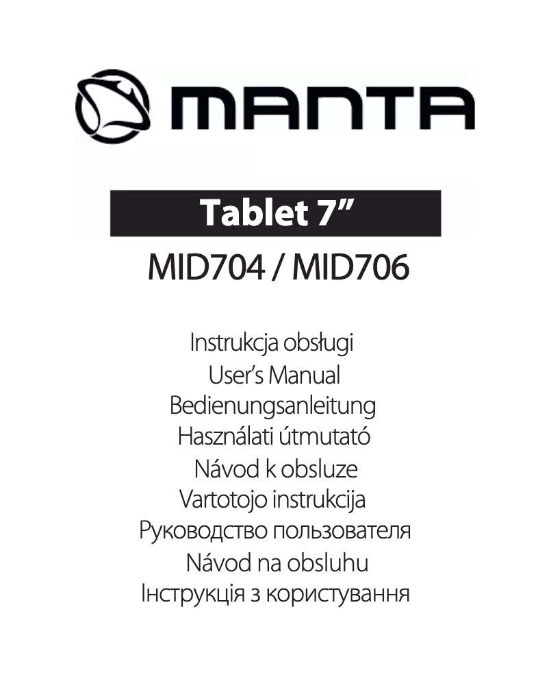 Página 1 del manual Manual de usuario Manta MID704