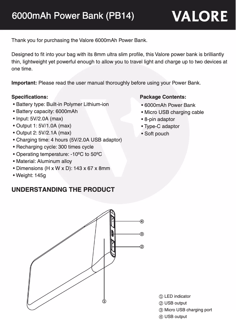 Imagen de la primera página del manual del dispositivo PB14