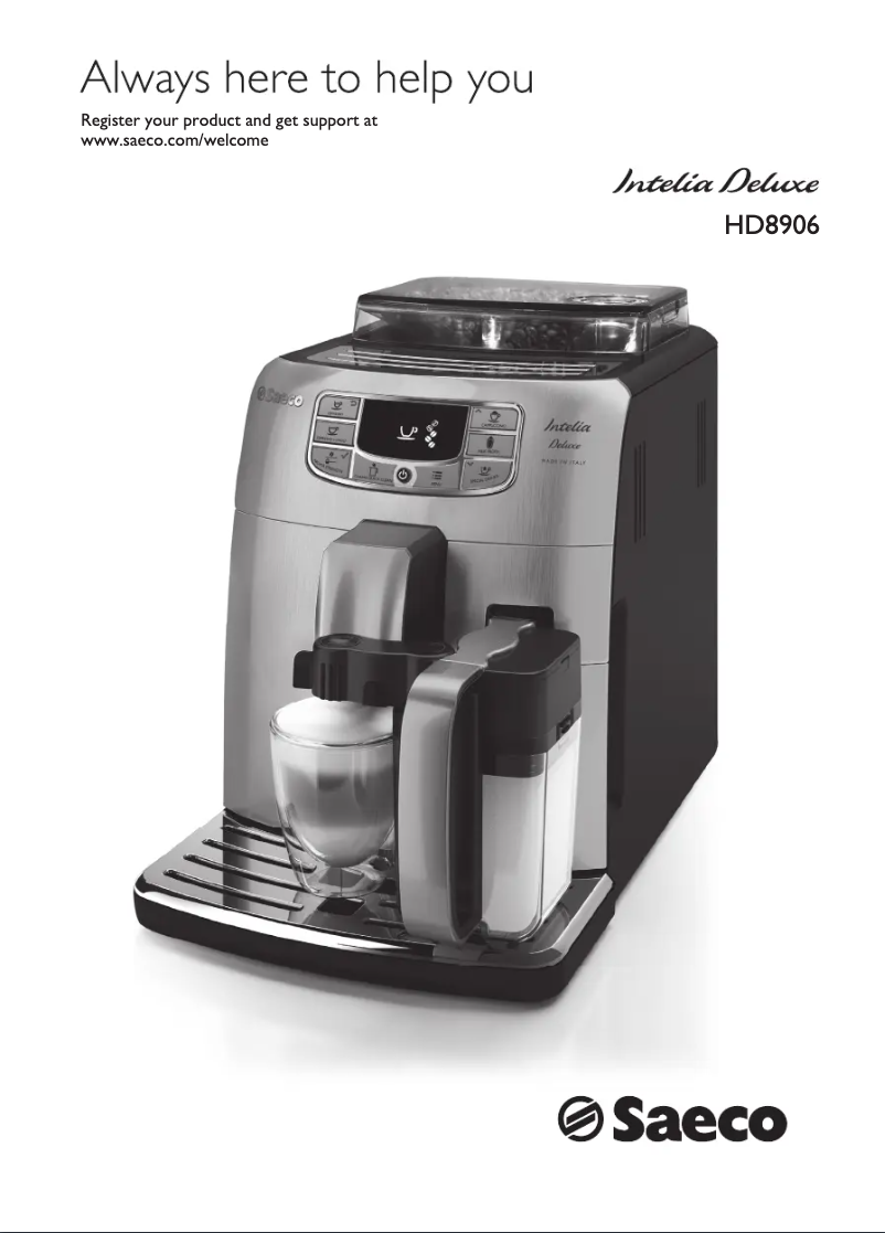 Imagen de la primera página del manual del dispositivo Saeco Intelia Deluxe HD8906