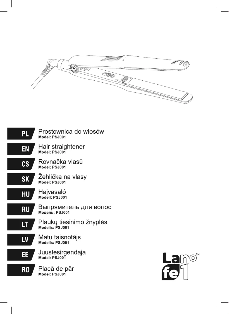 Imagen de la primera página del manual del dispositivo PSJ001