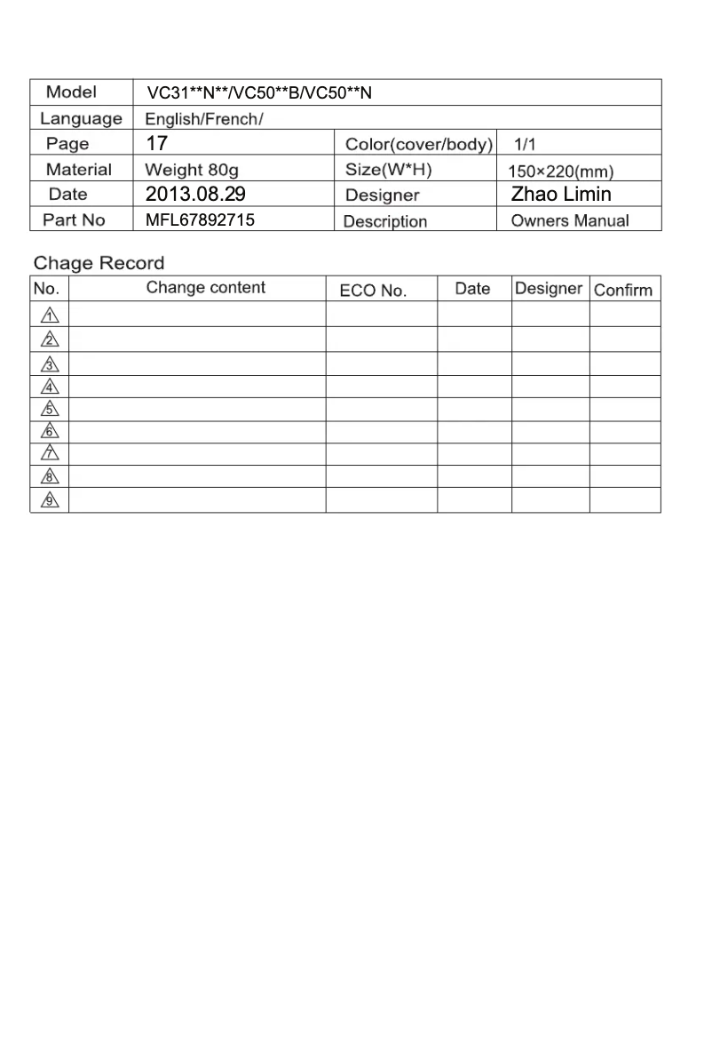 Página 1 del manual Manual de usuario LG VC3320NHT