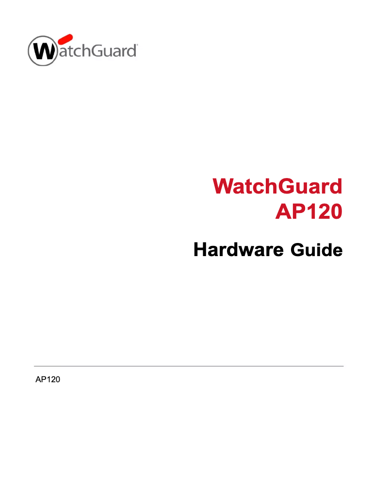 Página nº 1 - Manual de usuario WatchGuard AP120