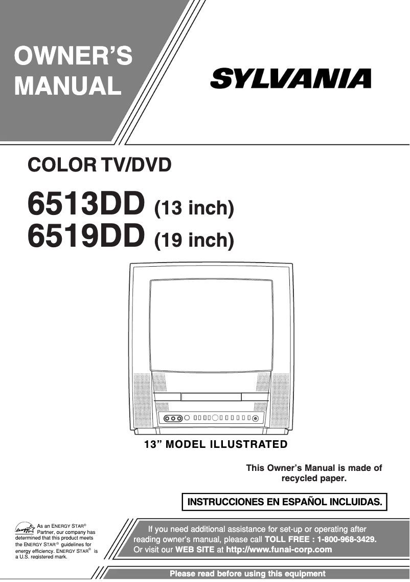 Página 1 del manual Manual de usuario Sylvania 6513DD