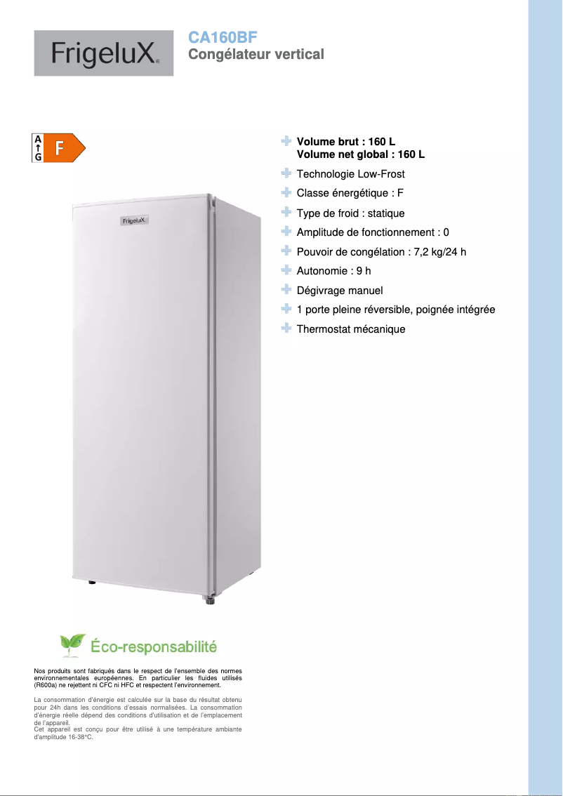 Imagen de la primera página del manual del dispositivo CA160BF